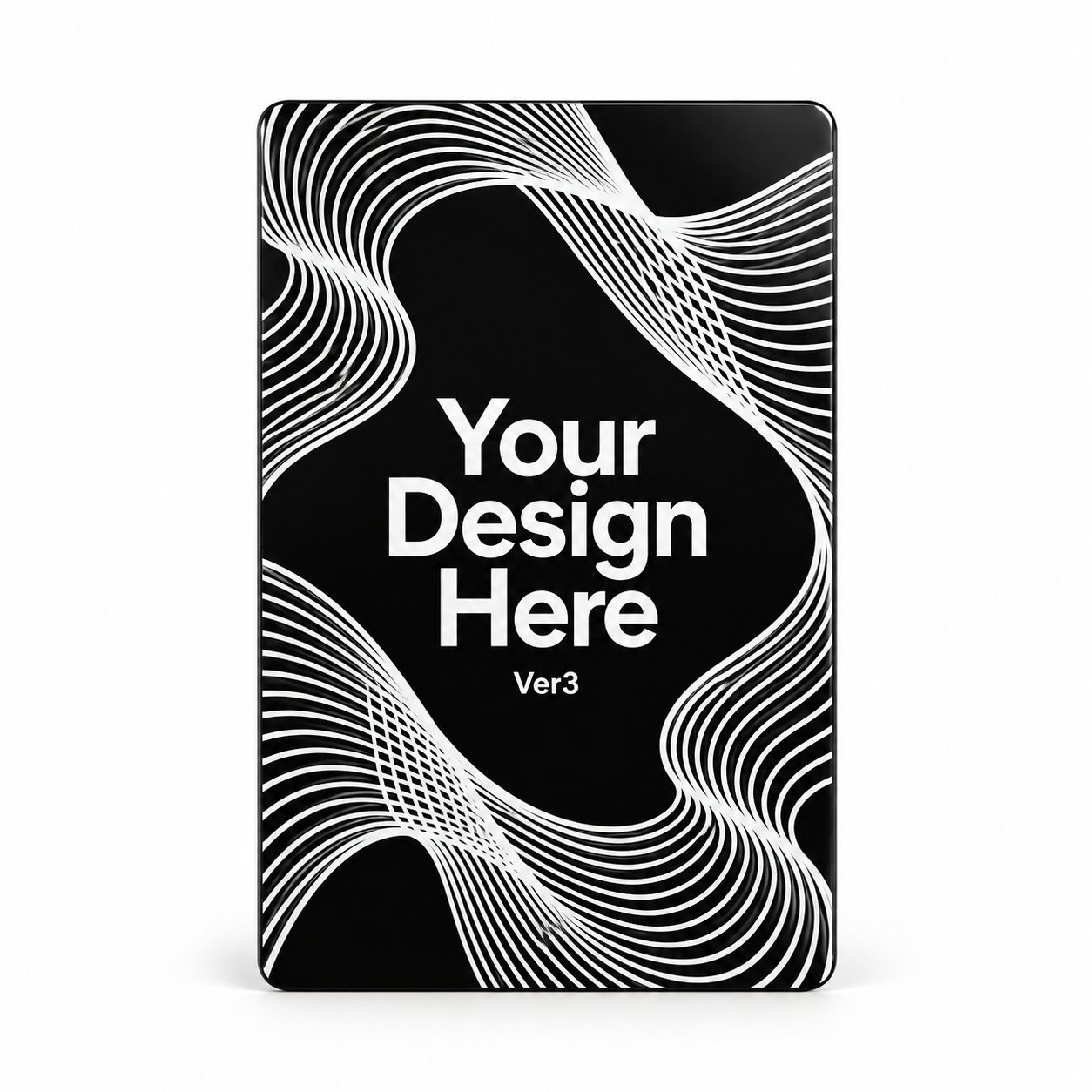 Ejemplo personalizado: PVC negro · Tinta blanca